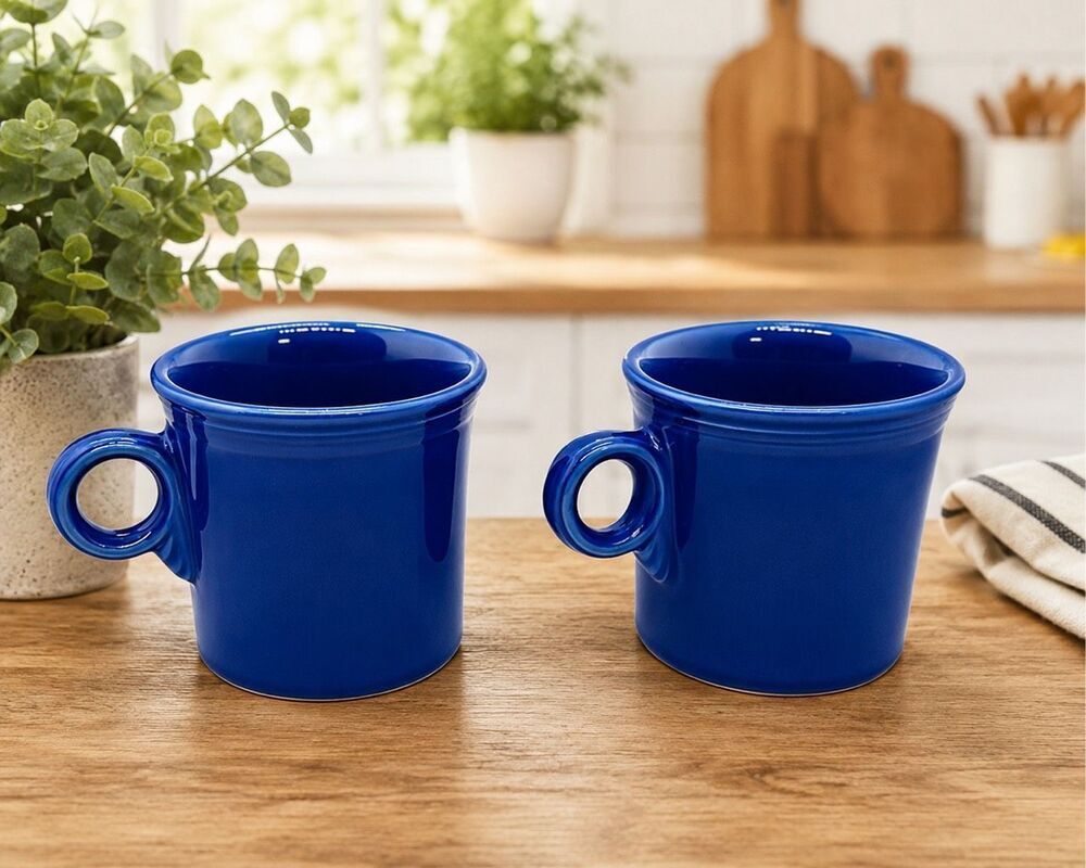 FiestaWare Cobalt Blue Coffee Mug - Ring Handle/ 2 Homer Laughlin HLC USA Cup